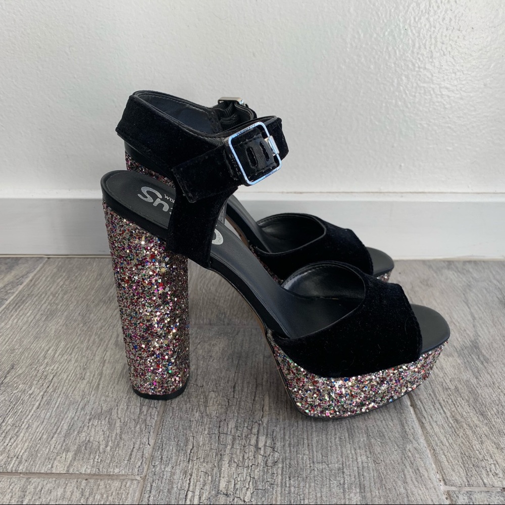 Sam Edelman: Cosmo Platform Glitter Heels | 7